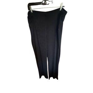 Chicos Travelers Size 4 (22/24) Black Slinky Knit Straight Leg Pull On Pants